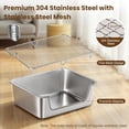 thumbnail image 5 of Rabbit Litter Box, Extra Large Bunny Litter Box with 304 Stainless Steel Sifting Tray & Hooks, Rabbit Litter Box, Easy to Clean and Odor Control (17.7" × 13.8" × 5.9"), 5 of 7