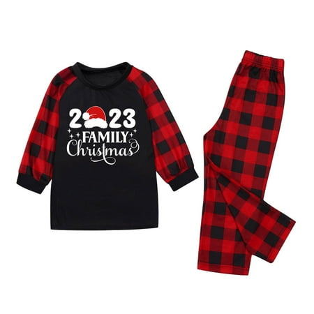 

Family Photo Outfits Wear Kids Piece Printed Christmas Home Snow Warm Set Two Child Set Parent Holiday Casual Pajamas Set A 3Y