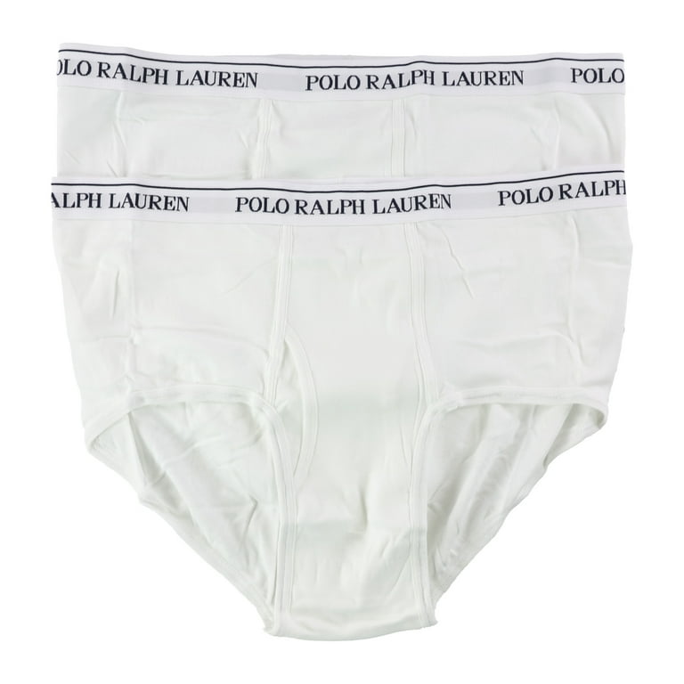 Ralph Lauren Mens 2 Pack Underwear Briefs white 46 No Inseam Big