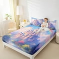 thumbnail image 4 of Manfei Cartoon Castle Twin Sheet Sets for Kids Girls, Kawaii Rainbow Twin Fitted Sheet, Fairy Tale Flat Sheet, Super Cozy Room Decor 3-Piece, 4 of 7