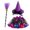 Purple, variant on REDARER Girls Halloween Witch Cosplay Set with Pointed Witch Hat Printed Tulle Skirt Bow Decoration Themed Party Dress Up Outfit,L