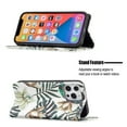 thumbnail image 3 of iPhone 13 Mini Wallet Case PU Leather Folio Flip Stand, Allytech Magnetic Credit Card Holder Protective Anti-Scratch TPU Bumper Skin Cover for iPhone 13 Mini 5.4" 2021, Floral Leaf, 3 of 4