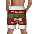 thumbnail image 2 of Lsque Mens Swim Trunks It's The Most Wonderful Time Of The Year Pattern - Bathing Suit Compression Liner - Beach Swim Shorts Swimwear - (S-3XL) - Stretch Quick Dry -X-Large, 2 of 9