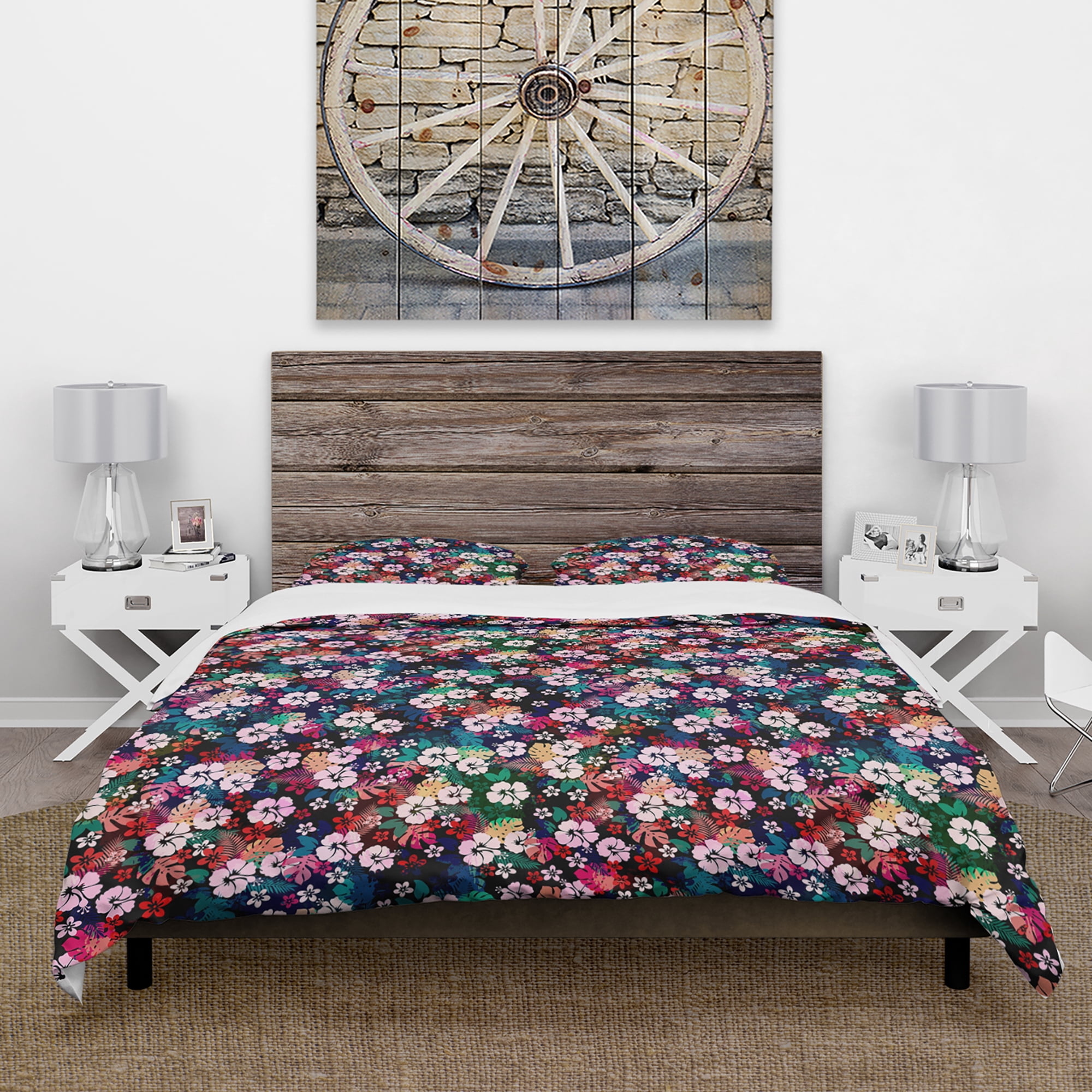 Designart 'Hawaiian Hibiscus Tropical Flower' Floral Duvet Cover Set