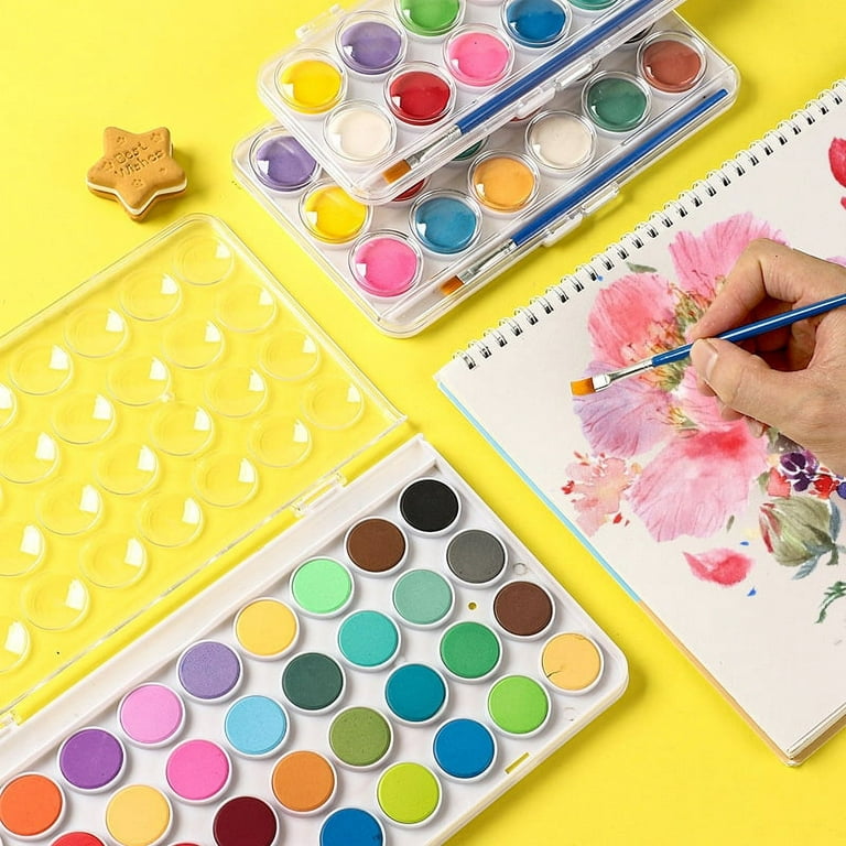 Watercolor Paint Sets Bulk Set Of 12 With 8 Washable Colors, Quality  Paintbrushe