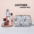 thumbnail image 4 of White Blue Paisley Makeup Bag, Large Capacity Travel Cosmetic Bag for Women Girls- Travel Toiletry Bag Leather Portable Waterproof Makeup Case Organizer with Handle, 4 of 4