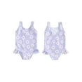 thumbnail image 3 of Baby Girl Swimwear Summer Floral Print Sleeveless Ruffle Monokini Swimsuits for Toddler Bathing Suits Beachwear, 3 of 10