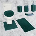 thumbnail image 1 of 7pc Non Slip Mat Rug for bathroom Hunter green Color #6 Ultra Soft Chenille 1 Mat 1 Contour Mat  1 Lid Cover  4pc Ceramic Accessories, 1 of 3
