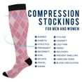 thumbnail image 4 of Haosy Compression Socks for Men Women Knee High Running Socks for Nurse Hiking Recovery Travel Athletic 2 Pairs Pink Block, 4 of 9