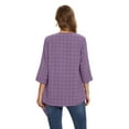 thumbnail image 6 of Uvplove Cardigan for Women 3/4 Sleeve Lightweight Summer Swiss Dots Kimono Cardigan Loose Beach Cover Up Purple-2XL, 6 of 8