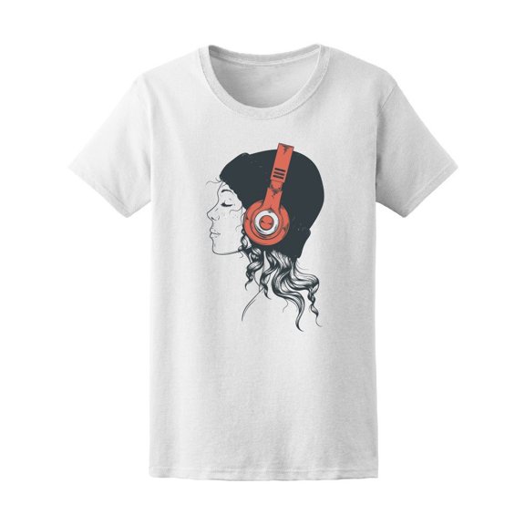 Young Hipster Girl Sketch Music Tee Women's -Image by Shutterstock