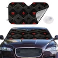 thumbnail image 3 of Lsque Red Poker Car Windshield Sun Shade | Accordion Folding Style Auto Shade for Car Truck SUV Van | Blocks UV Rays Sun Visor Protector | Small, 3 of 7