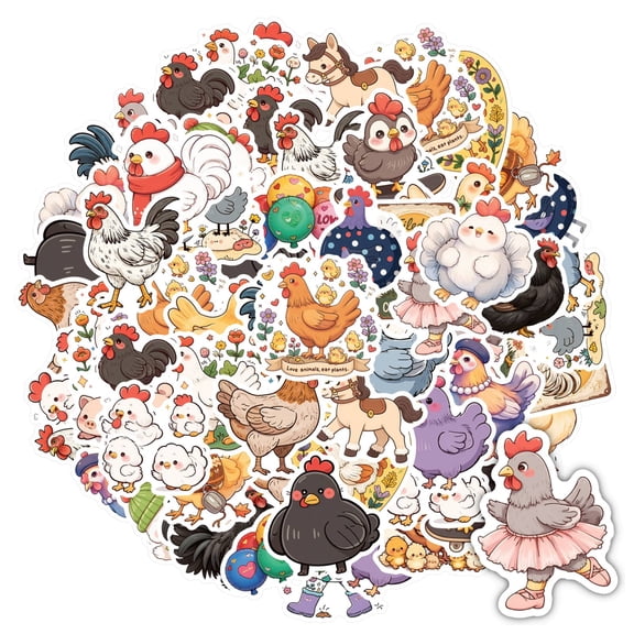 35pcs Farm Animal Stickers Chicken Kids Stickers Funny Stickers for Phones Laptops Suitcases