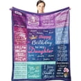 thumbnail image 1 of LHSHID Daughter Birthday Giftsto My Daughter Gifts for Birthday BlanketBirthday Gift for DaughterHappy Birthday Daughter Gift Ideas for GirlsDaughters Bday Party Decor Presents 60"x80", 1 of 6