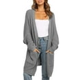 thumbnail image 1 of Coloody Womens Open Front Slouchy Sweaters Long Batwing Sleeve Oversized Knit Cardigans with Pocket, 1 of 4