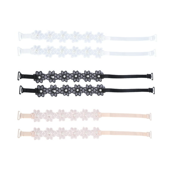 DRAFIDEEP Lace Non Slip Straps Invisible Shoulder Straps For Women Design With Beads For Summer Vests And Halter Tops