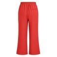thumbnail image 5 of HCYSFG Uniform Pants For Girls Back To School Solid Color Elastic Waist Side Pocket Wide Leg Trousers Casual School Wear Pants, 5 of 9