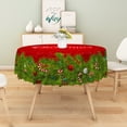 thumbnail image 5 of Duangreer Red Christmas 70''Round Tablecloth, Xmas Tree Candy Sticks Print Washable Picnic Table Cover for Party, Dining, Indoor and Outdoor, 5 of 6