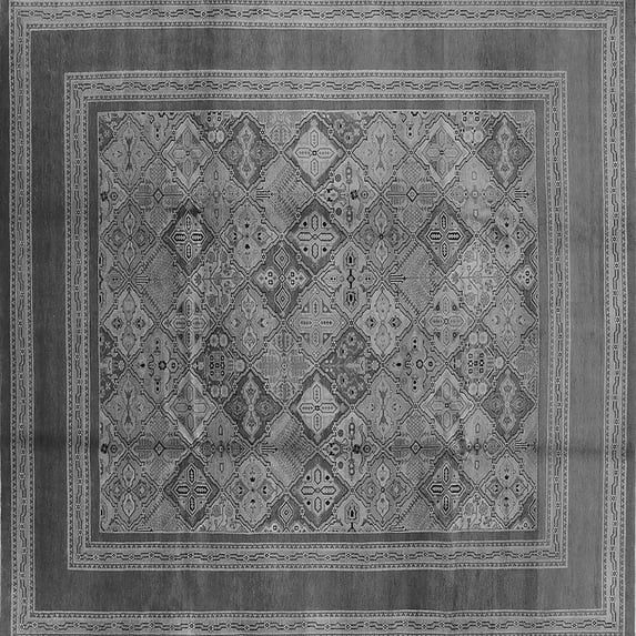 Ahgly Company Indoor Square Oriental Gray Industrial Area Rugs, 8' Square