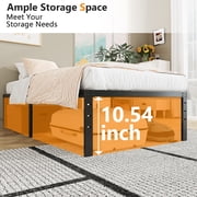 Zimtown 12 inch Twin Size Bed Frames Heavy Duty, Metal Platform Bed No Box Spring Needed, Black