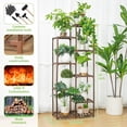 thumbnail image 3 of Plant Shelf with Grow Light, 8 Tiered Wood Plant Stand Indoor with Full Spectrum Grow Light for Corner, Multi Layer Tall Lighted Plant Stand for Living Room/Balcony/Outdoor/Garden Display, 3 of 7