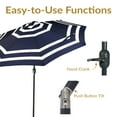thumbnail image 3 of Sunnydaze Striped 9' Navy Blue Patio Umbrella, 3 of 11
