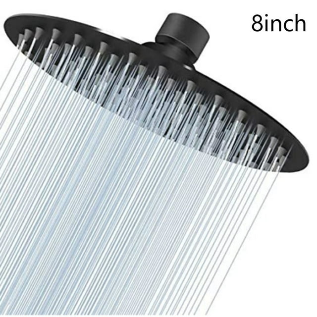 FANJIE High Pressure Black Shower Head 8 inch Round Rain Shower Head