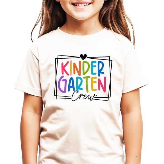 Kindergarten Crew Shirt for Girls Back to School First Day of Kinder Tee Natural Shirt 2T