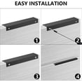 thumbnail image 4 of Tirador de cocina negro, 10 tiradores invisibles para muebles de 160 mm, tirador de puerta de cocina de aluminio, tirador negro para muebles de oficina, cajones, armarios (paso 160 mm/largo 200 mm), 4 of 5
