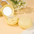 thumbnail image 2 of 1 Pcs Yellow Macaron Contact Lens Travel Case with Cleaner Portable Contact Box with Mirror Tweezers Solution Bottle, 2 of 8