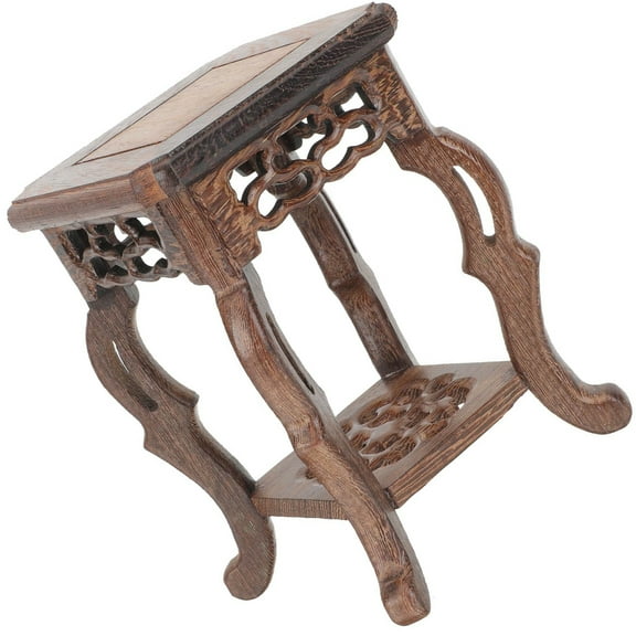 FELTECHELECTR Flowerpot Holder Stand Wooden Stool Display Stand Coffee 1Pcs 6.1*4.3*4.3in