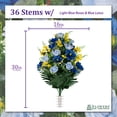 thumbnail image 4 of Sympathy Silks Artificial Cemetery Flowers Light Blue Roses and Blue Lotus, 4 of 5