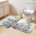 thumbnail image 2 of Wildflower Leaf Bath Mat 3 Piece Bathroom Rug Set, Grey Floral Botanical White Watercolor Non Slip Bath Rug Contour Mat and Toilet Lid Cover, Absorbent Shower Mats Soft Bath Rugs and Mats Sets, 2 of 8