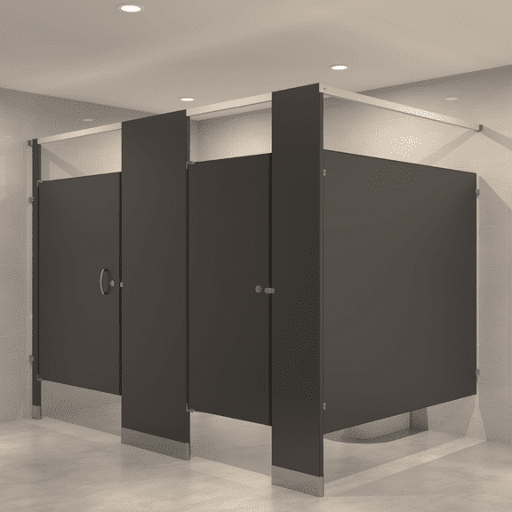 Hadrian Powder Coated Bathroom Partition - Between Walls - 2 Stalls