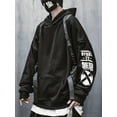 thumbnail image 2 of Niepce Inc Japanese Streetwear Kanji Black Men's Cyberpunk Techwear Hoodie, 2 of 8
