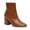 Cognac Croco, variant on Jane and the Shoe Women's Iris Mid Block Heel Bootie