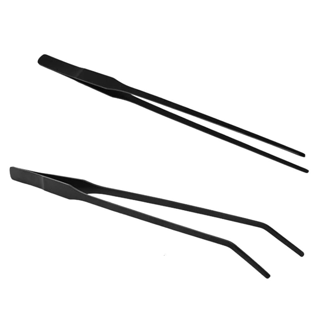 WIND LAND 2PCS Aquarium Plant Tweezers Resistant 27cm Curved/Straight Head