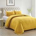 thumbnail image 5 of Mocaletto Reversible Quilts Set Twin Size, 2 Piece Yellow Quilt with Pillow Shams, Point Pattern Microfiber Bedspread, Lightweight Soft All Season Coverlet For Bedroom,Hotel &Gift, 5 of 6