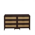 thumbnail image 7 of Aukfa Rattan 6 Drawers Dresser,Storage Cabinet for Living Room Bedroom & Kitchen, Reddish Brown, 7 of 7