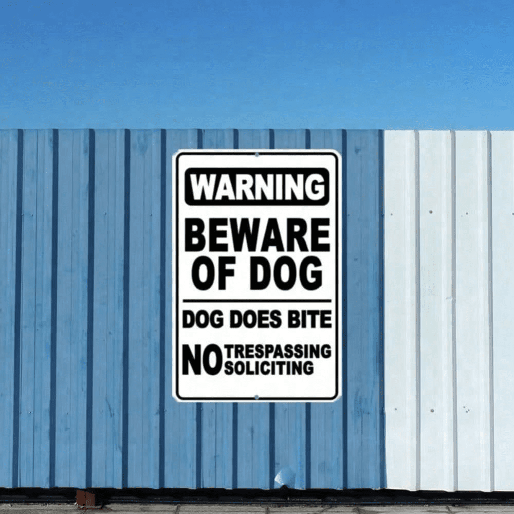 Beware of Dog Sign Deterrent Warning Plaque Home Security Outdoor Indoor Funny Halloween Yard Wall Decoration
