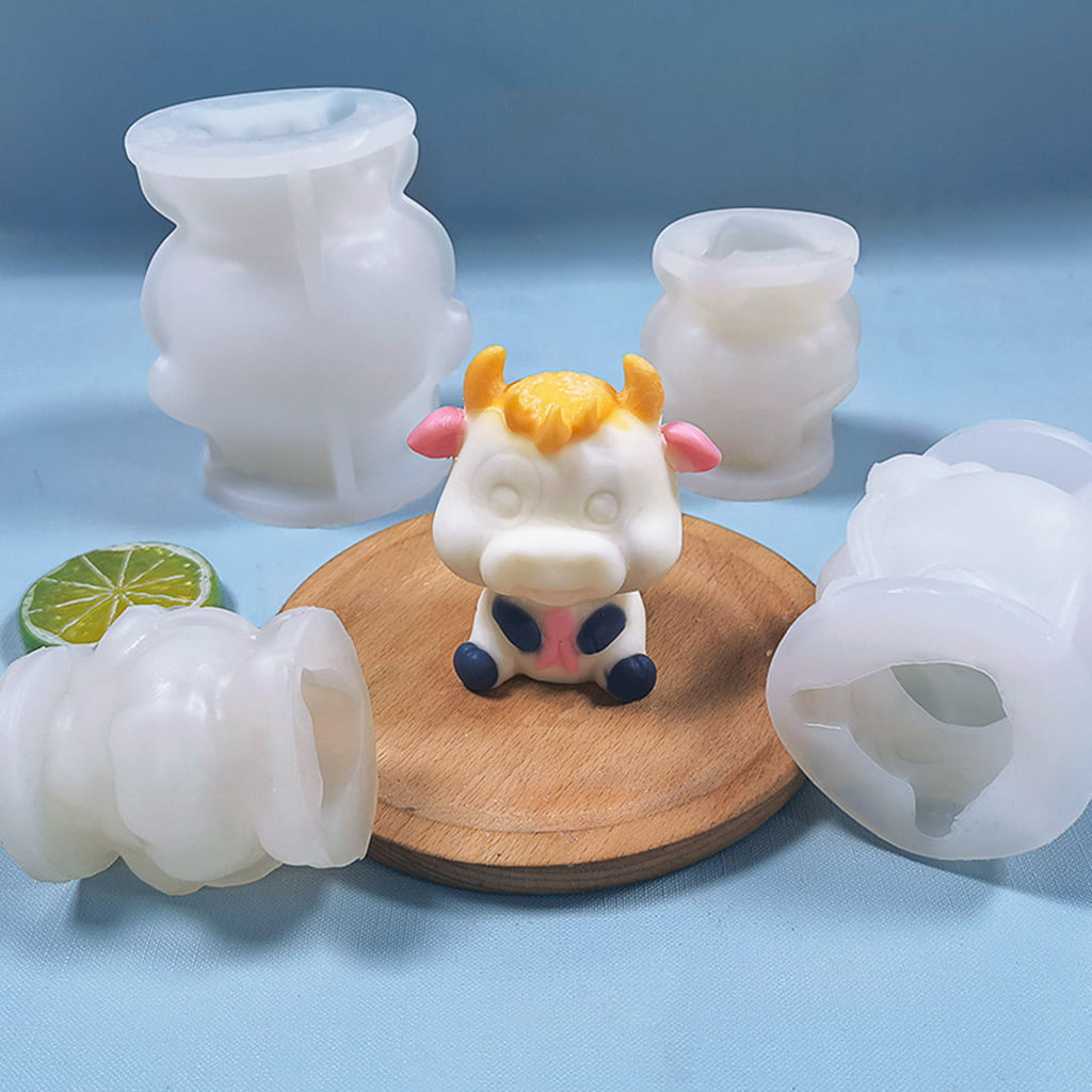 Dairy Cattle Silicone Soap Mold Chocolate Fondant DIY Craft Details about   3D Cow Candle Molds 