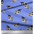 thumbnail image 2 of Soimoi Moss Georgette Fabric Basset Hound Dog Decor Fabric Printed Yard 42 Inch Wide, 2 of 3