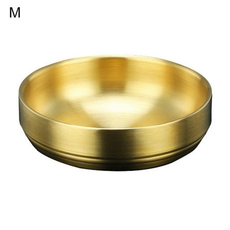 

Grandest Birch Small Dish Double Layers Insulation Stainless Steel Korean Style Anti-scalding Kimchi Bowl Saucer Kitchen Supplies