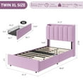 thumbnail image 2 of LED Bed Frame with Headboard and 2 Drawers, Strong Wood Slats, Noise-Free Metal Frame, Heavy Duty, Easy Assembly, No Box Season Needed, 2 of 7