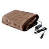 Great Working Tools Car Blanket, Heated Electric - 3 Heat Settings, Auto Shutoff, Washable, 55" X 40", Long 8' Cord Plugs into Car's 12v Outlet - Brown