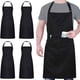 thumbnail image 1 of Deal de 2 piezas con bolsillos grandes Protector de ropa impermeable a prueba de aceite 70x78cm Deal para adultos para cocinar Dibujo Negro Soledad Delantal adultos, 1 of 8