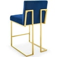 thumbnail image 4 of Counter Stool Chair, Set of 2, Velvet, Metal Steel, Gold Blue Navy, Modern Contemporary Urban Design, Bar Pub Cafe Bistro Hotel Restaurant Hospitality, 4 of 4