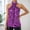 Purple, variant on Elegant Neck Camisole Top for Everyday Casual Wear Sleeveless Knit Lace Detail Tennis Blouse Ideal for Spring Fall Gold XS