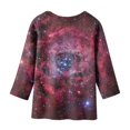 thumbnail image 3 of Girls Fall Tshirts Starry Sky Print Round Neck 3/4 Sleeve Children Hot Pink Going Out Fall Tops for 8-9 Years, 3 of 4
