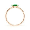 thumbnail image 2 of ANGARA Natural Oval Emerald Off-Centered Solitaire Ring With Diamonds in 14K Rose Gold for Women (Size-7x5mm) | May Birthstone, Birthday, Anniversary, Jewelry Gift for Women | Natural Emerald Ring, 2 of 10